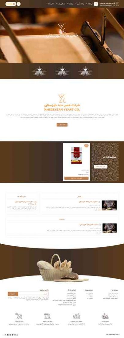 طراحی سایت شرکتی ، فروشگاهی خمیر مایه خوزستان